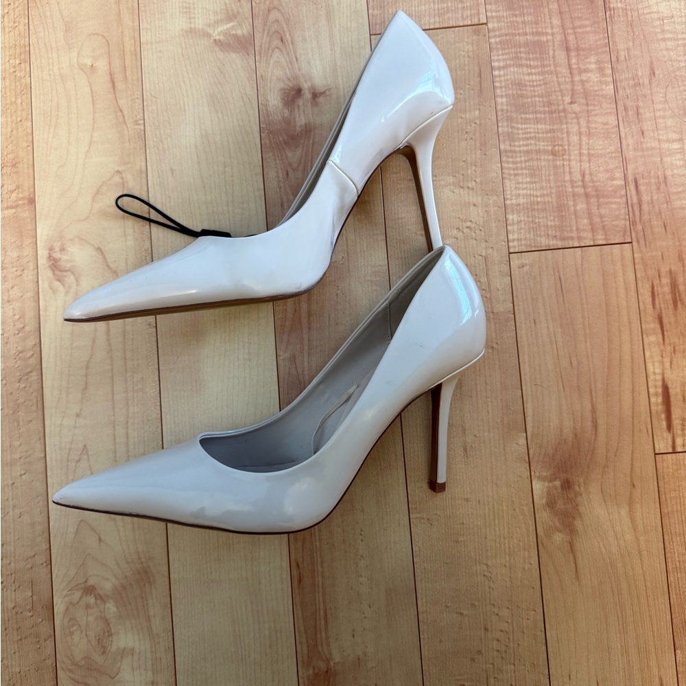 NEW Zara Nude Patent Pointed-Toe Heels - Size 10 - Picture 4 of 6
